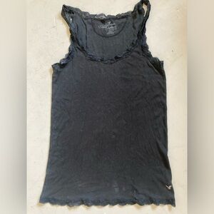 american eagle outfitters black lace tank top authentic 2000s M
